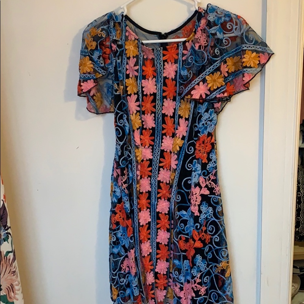 Anthropologie embroidered floral dress